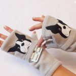 Boston Terrier fingerless gloves