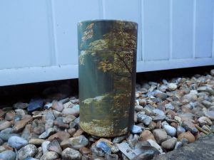 Saffy's ashes in a container